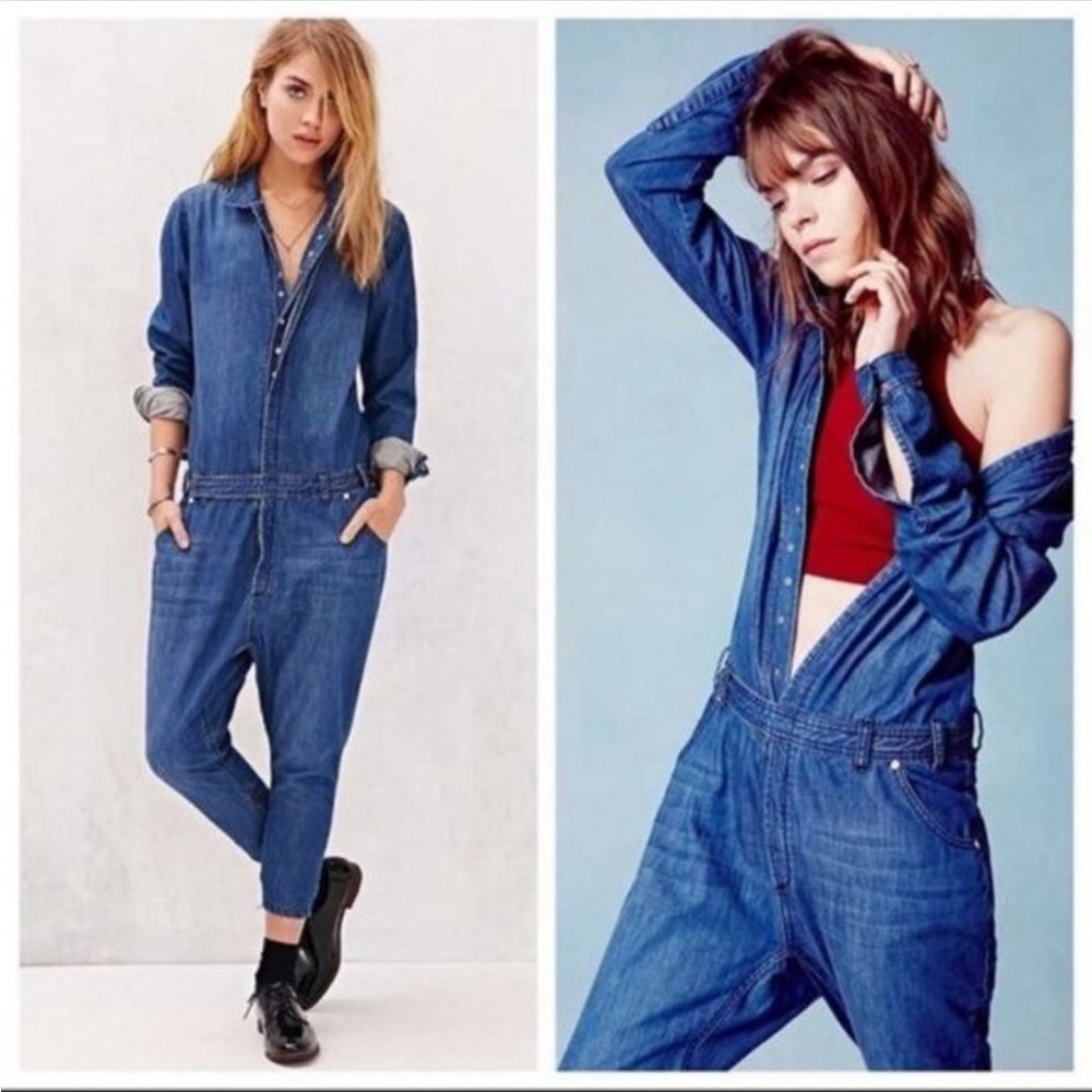 One Teaspoon X Urban Outfitters Denim Utility Jumpsuit XS